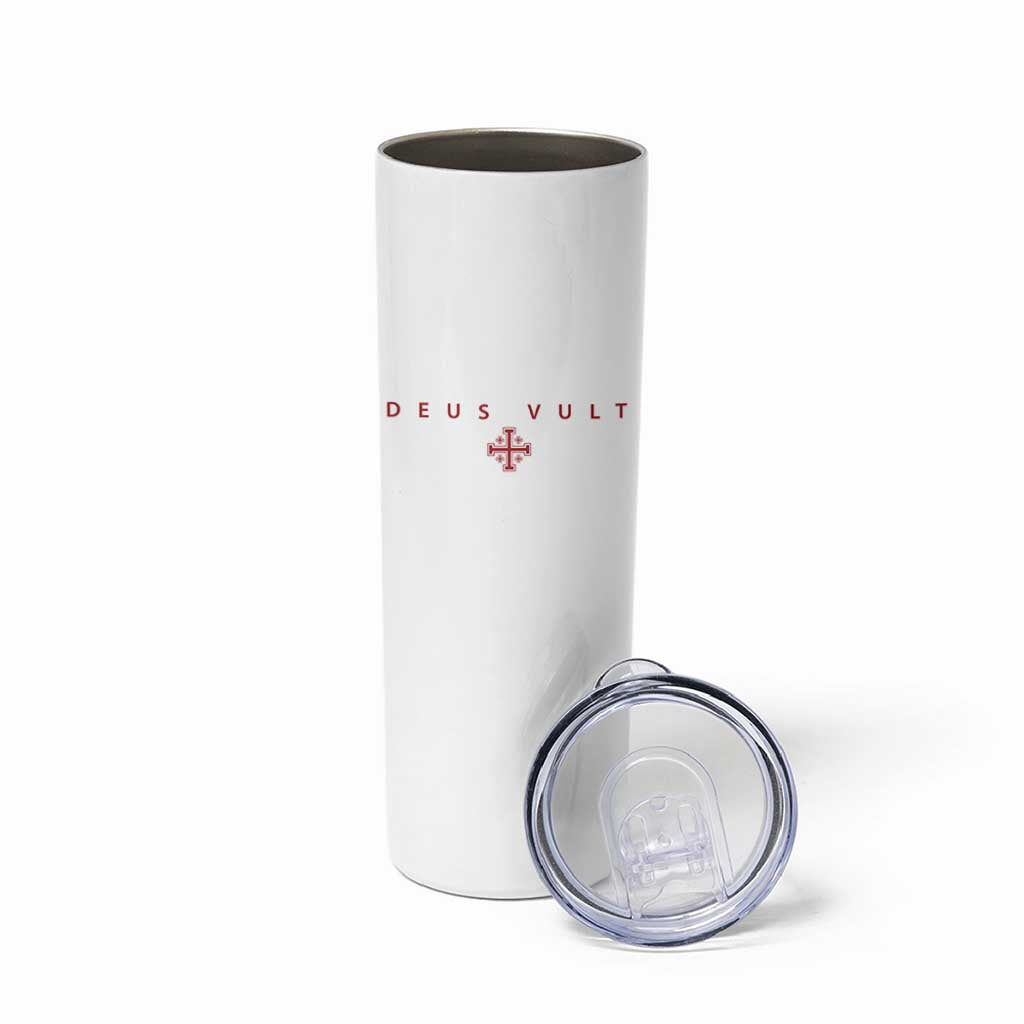 Catholic Knight Templar Crusader Cross Skinny Tumbler Subtle Minimal Christian Faith Deus Vult - Wonder Print Shop