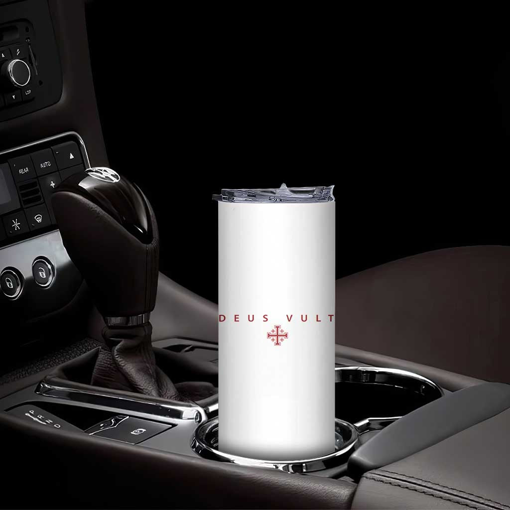 Catholic Knight Templar Crusader Cross Skinny Tumbler Subtle Minimal Christian Faith Deus Vult - Wonder Print Shop