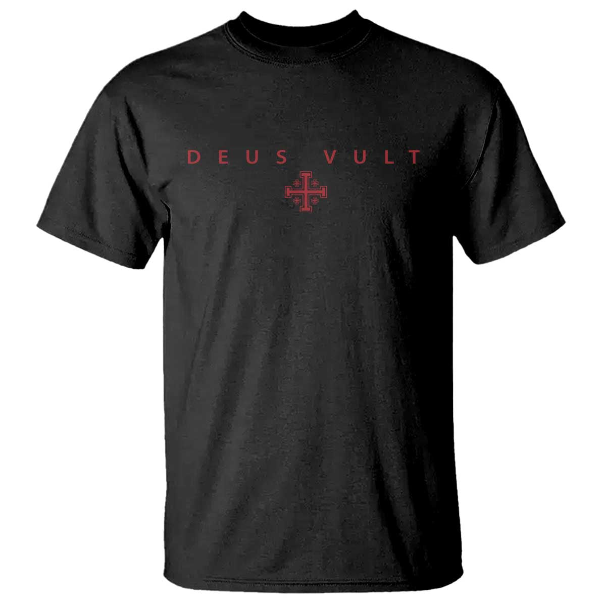 Catholic Knight Templar Crusader Cross T Shirt Subtle Minimal Christian Faith Deus Vult - Wonder Print Shop