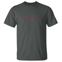 Catholic Knight Templar Crusader Cross T Shirt Subtle Minimal Christian Faith Deus Vult - Wonder Print Shop