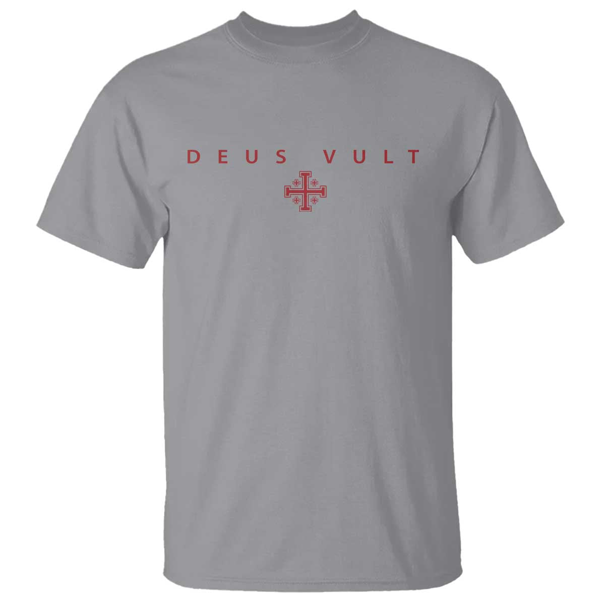 Catholic Knight Templar Crusader Cross T Shirt Subtle Minimal Christian Faith Deus Vult - Wonder Print Shop