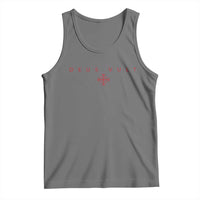 Catholic Knight Templar Crusader Cross Tank Top Subtle Minimal Christian Faith Deus Vult - Wonder Print Shop