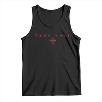 Catholic Knight Templar Crusader Cross Tank Top Subtle Minimal Christian Faith Deus Vult - Wonder Print Shop