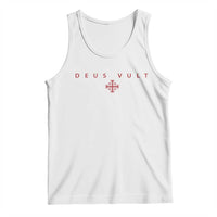 Catholic Knight Templar Crusader Cross Tank Top Subtle Minimal Christian Faith Deus Vult - Wonder Print Shop