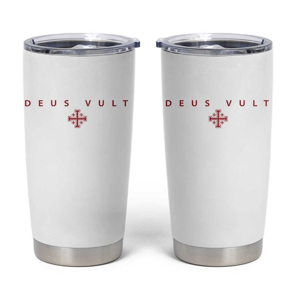 Catholic Knight Templar Crusader Cross Tumbler Cup Subtle Minimal Christian Faith Deus Vult - Wonder Print Shop