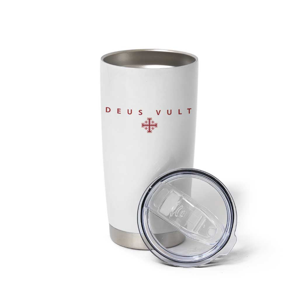 Catholic Knight Templar Crusader Cross Tumbler Cup Subtle Minimal Christian Faith Deus Vult - Wonder Print Shop