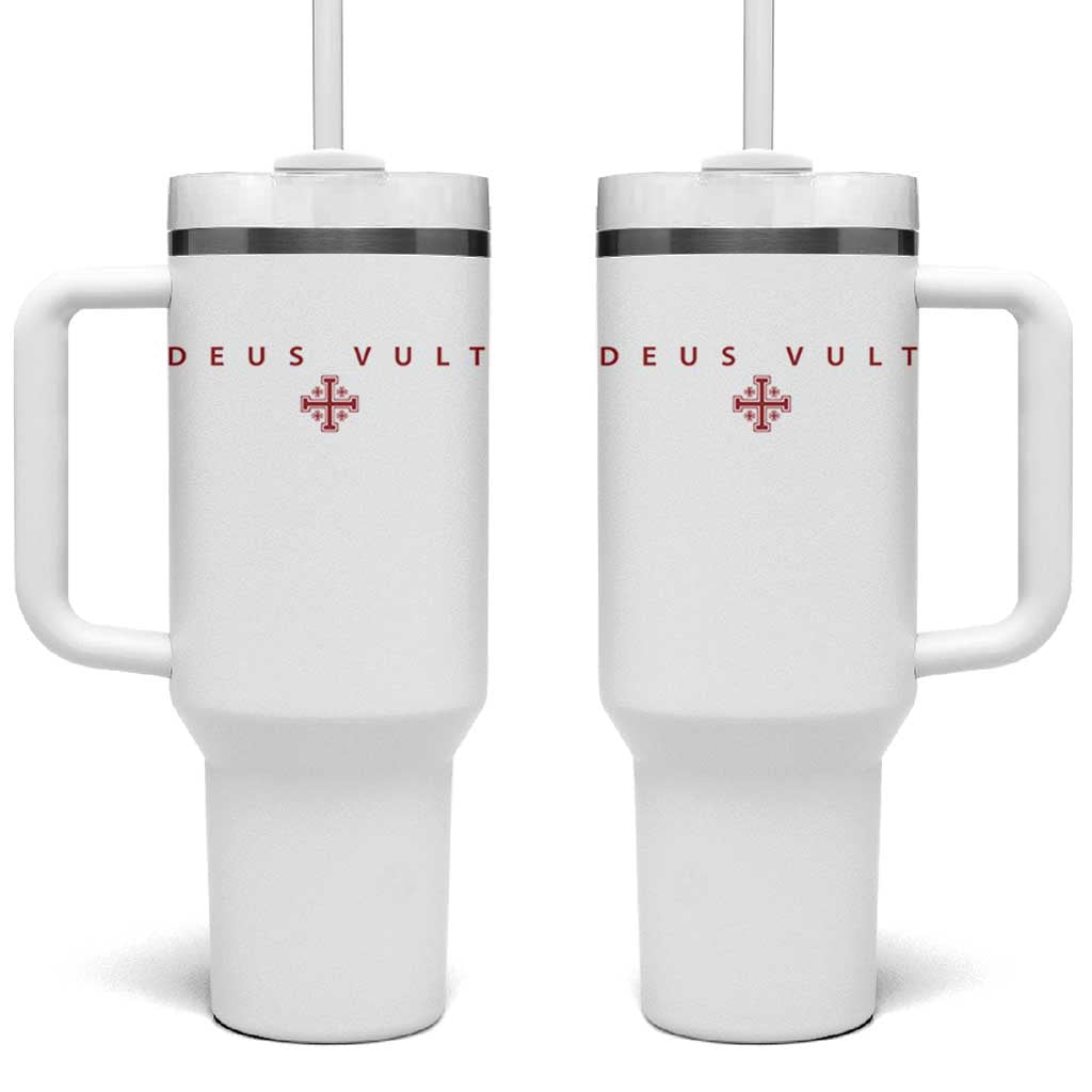 Catholic Knight Templar Crusader Cross Tumbler With Handle Subtle Minimal Christian Faith Deus Vult - Wonder Print Shop