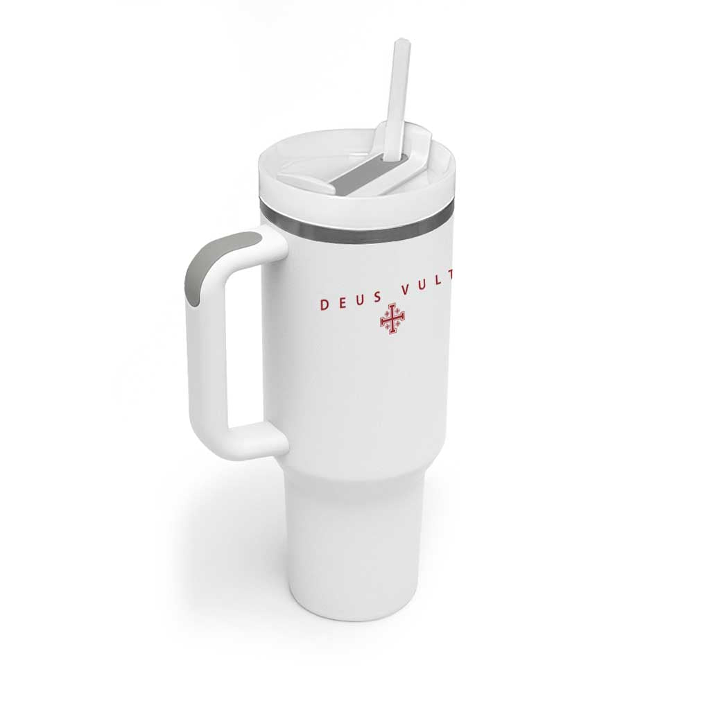 Catholic Knight Templar Crusader Cross Tumbler With Handle Subtle Minimal Christian Faith Deus Vult - Wonder Print Shop