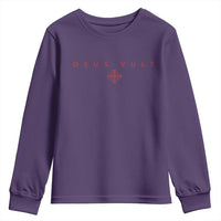 Catholic Knight Templar Crusader Cross Youth Sweatshirt Subtle Minimal Christian Faith Deus Vult - Wonder Print Shop