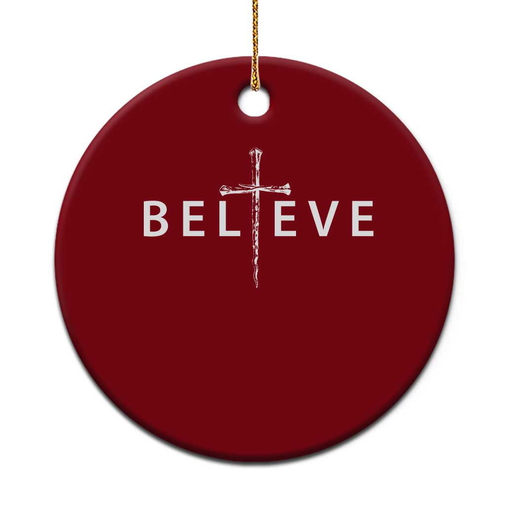 Cross Christian Religious Believe Blessed Faith Graphic Ceramic Ornament
