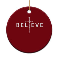 Cross Christian Religious Believe Blessed Faith Graphic Ceramic Ornament