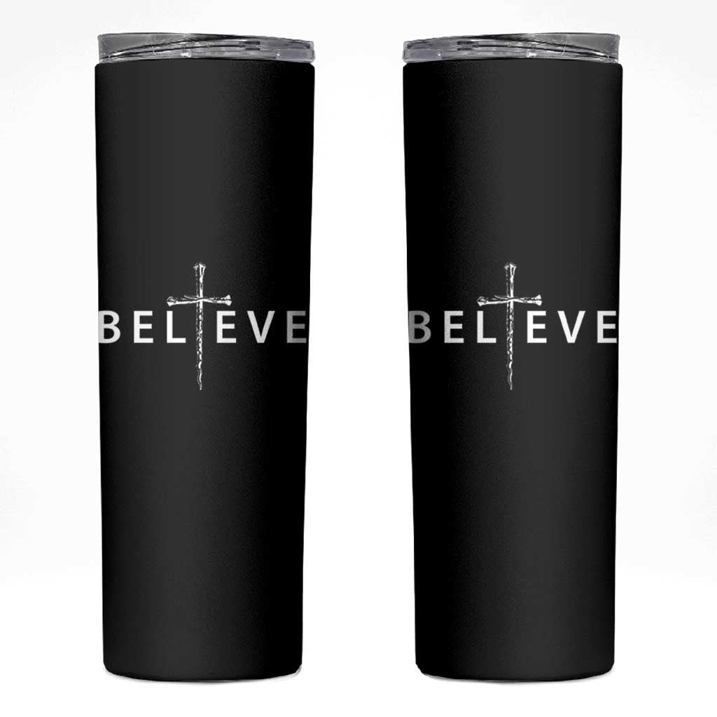 Cross Christian Religious Believe Blessed Faith Graphic Skinny Tumbler