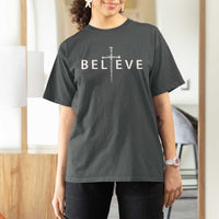 Cross Christian Religious Believe Blessed Faith Graphic T Shirt For Women