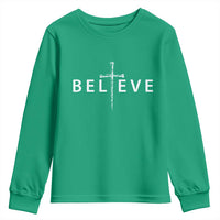 Cross Christian Religious Believe Blessed Faith Graphic Youth Sweatshirt