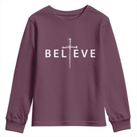 Cross Christian Religious Believe Blessed Faith Graphic Youth Sweatshirt