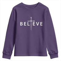 Cross Christian Religious Believe Blessed Faith Graphic Youth Sweatshirt