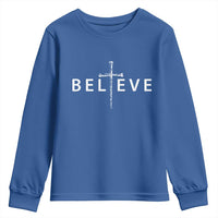 Cross Christian Religious Believe Blessed Faith Graphic Youth Sweatshirt