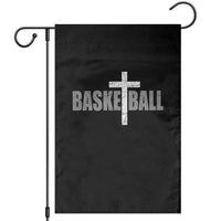 Christian Basketball Cross Garden Flag Vintage Minimal Religious Faith
