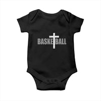 Christian Basketball Cross Baby Onesie Vintage Minimal Religious Faith