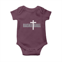 Christian Basketball Cross Baby Onesie Vintage Minimal Religious Faith