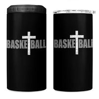 Christian Basketball Cross 4 in 1 Can Cooler Tumbler Vintage Minimal Religious Faith