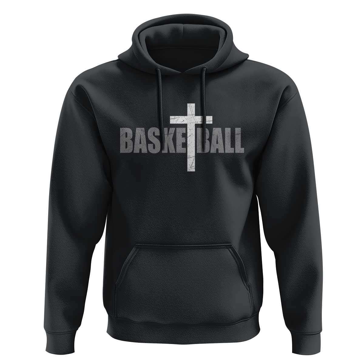Christian Basketball Cross Hoodie Vintage Minimal Religious Faith