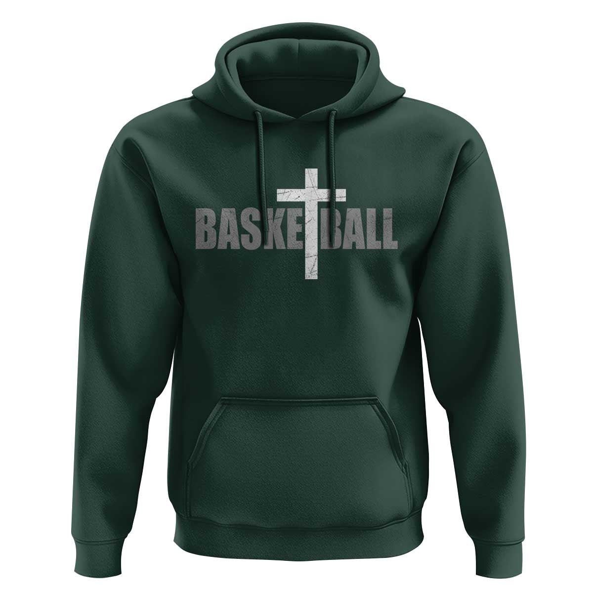 Christian Basketball Cross Hoodie Vintage Minimal Religious Faith