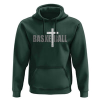 Christian Basketball Cross Hoodie Vintage Minimal Religious Faith