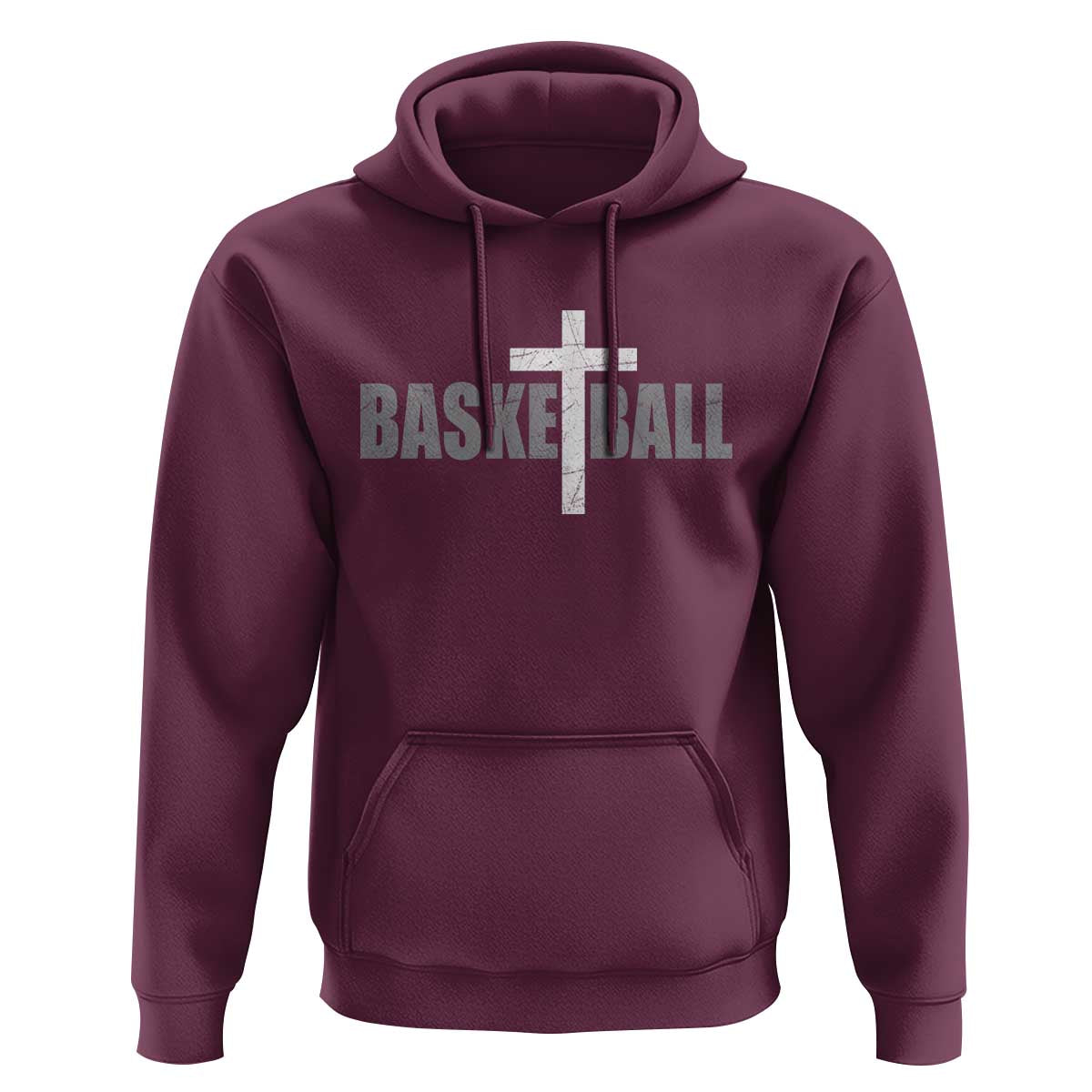 Christian Basketball Cross Hoodie Vintage Minimal Religious Faith