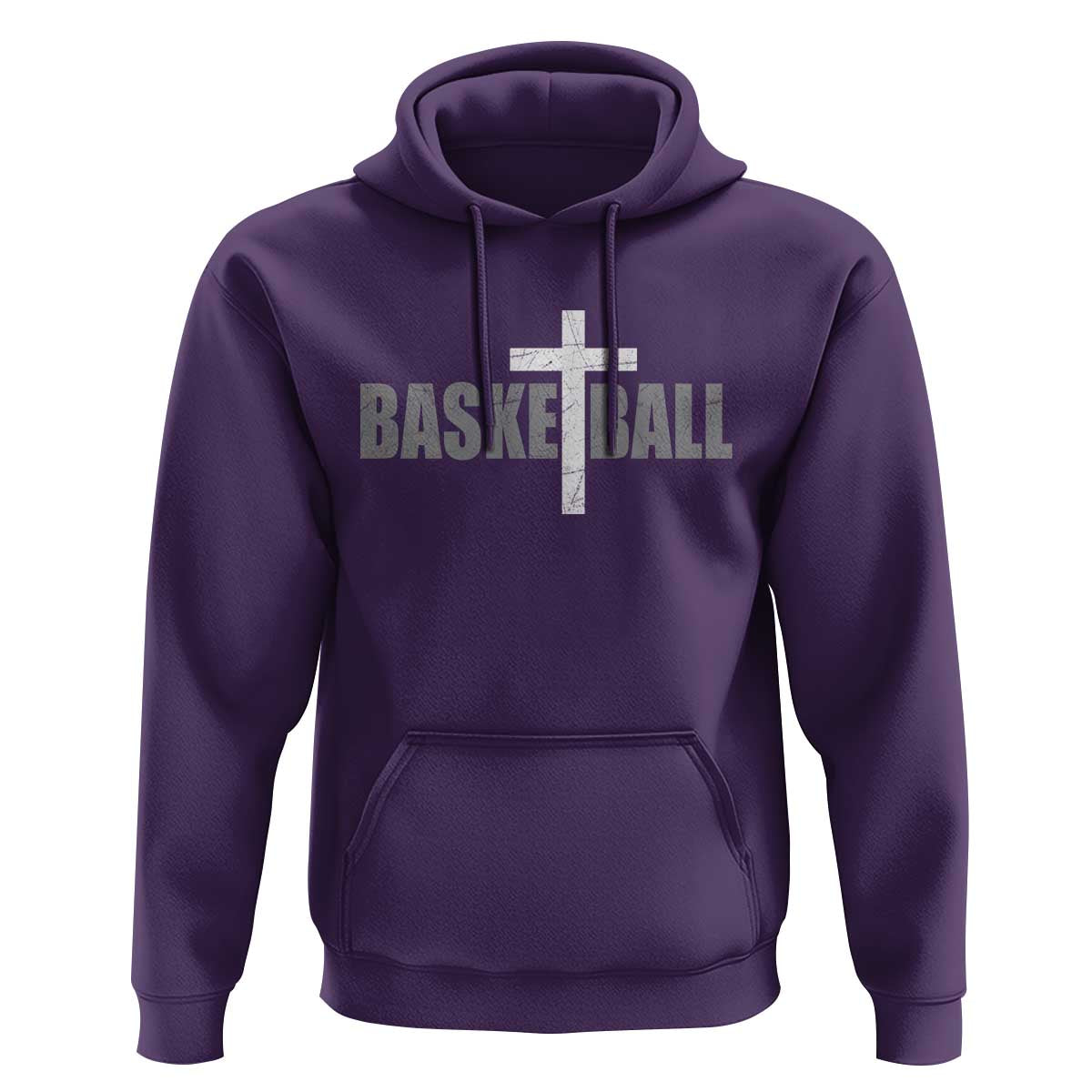 Christian Basketball Cross Hoodie Vintage Minimal Religious Faith