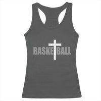 Christian Basketball Cross Racerback Tank Top Vintage Minimal Religious Faith