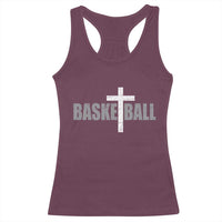 Christian Basketball Cross Racerback Tank Top Vintage Minimal Religious Faith
