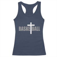 Christian Basketball Cross Racerback Tank Top Vintage Minimal Religious Faith