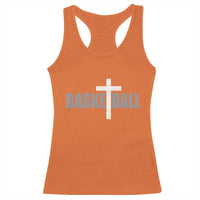 Christian Basketball Cross Racerback Tank Top Vintage Minimal Religious Faith
