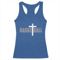 Christian Basketball Cross Racerback Tank Top Vintage Minimal Religious Faith