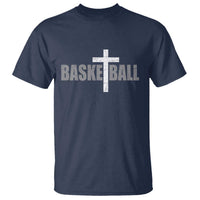Christian Basketball Cross T Shirt Vintage Minimal Religious Faith