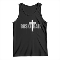 Christian Basketball Cross Tank Top Vintage Minimal Religious Faith