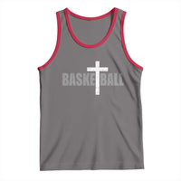 Christian Basketball Cross Tank Top Vintage Minimal Religious Faith