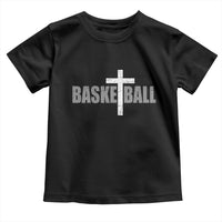 Christian Basketball Cross Toddler T Shirt Vintage Minimal Religious Faith