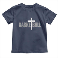 Christian Basketball Cross Toddler T Shirt Vintage Minimal Religious Faith