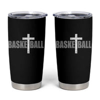 Christian Basketball Cross Tumbler Cup Vintage Minimal Religious Faith