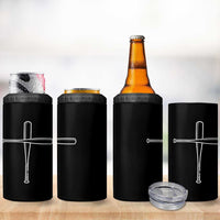 Cross Baseball Bats 4 in 1 Can Cooler Tumbler Religious Christian Faith Sports Coach Pitcher