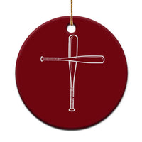 Cross Baseball Bats Ceramic Ornament Religious Christian Faith Sports Coach Pitcher