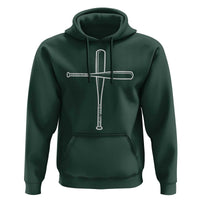 Cross Baseball Bats Hoodie Religious Christian Faith Sports Coach Pitcher