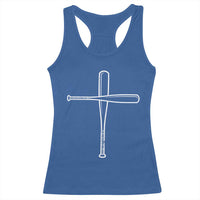 Cross Baseball Bats Racerback Tank Top Religious Christian Faith Sports Coach Pitcher