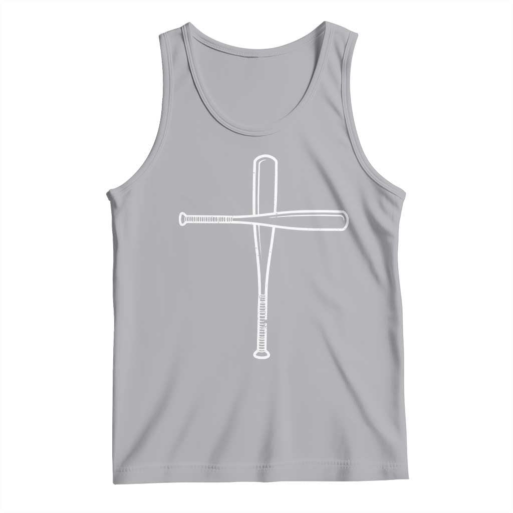 Cross Baseball Bats Tank Top Religious Christian Faith Sports Coach Pitcher