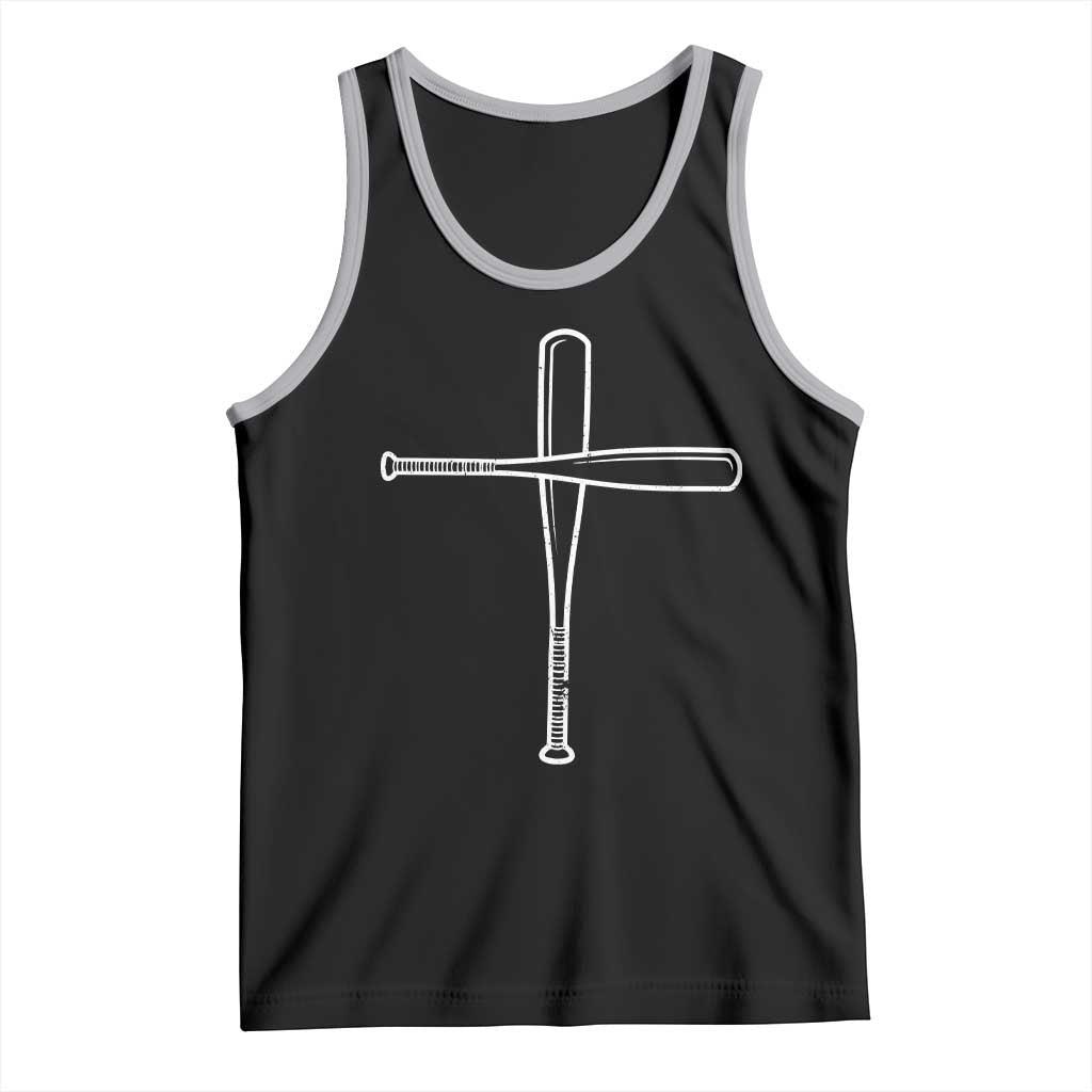Cross Baseball Bats Tank Top Religious Christian Faith Sports Coach Pitcher