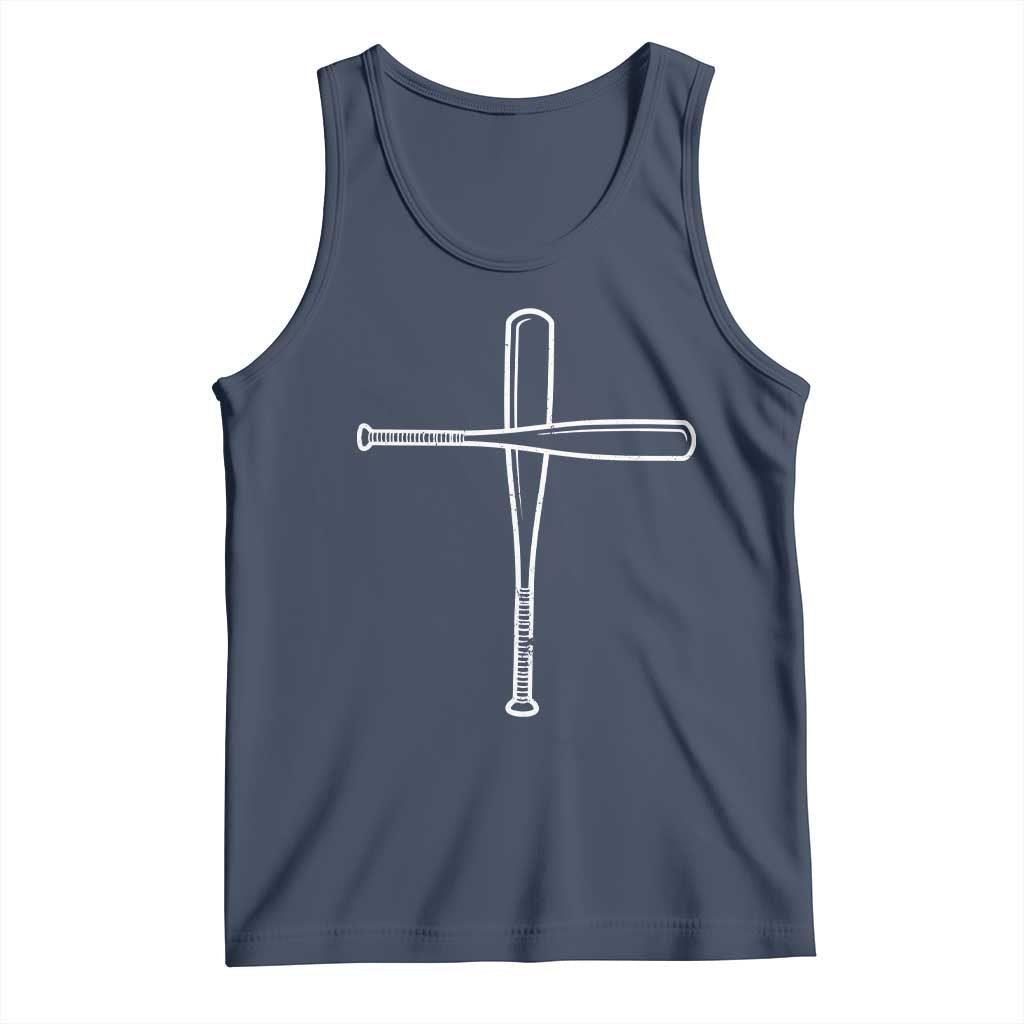 Cross Baseball Bats Tank Top Religious Christian Faith Sports Coach Pitcher