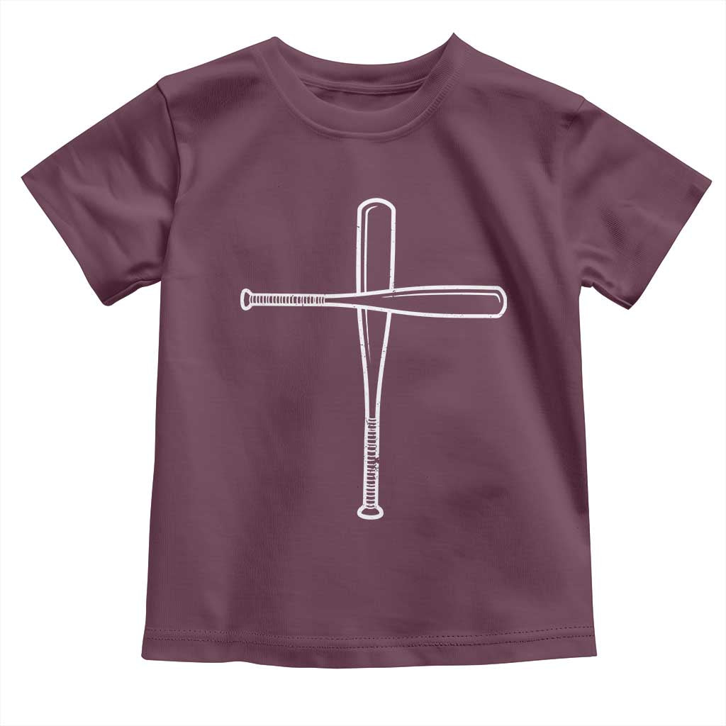 Cross Baseball Bats Toddler T Shirt Religious Christian Faith Sports Coach Pitcher