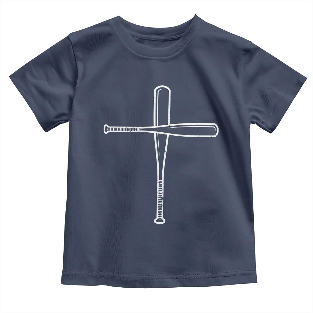 Cross Baseball Bats Toddler T Shirt Religious Christian Faith Sports Coach Pitcher